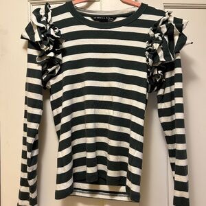 Veronica Beard green and ivory shirt